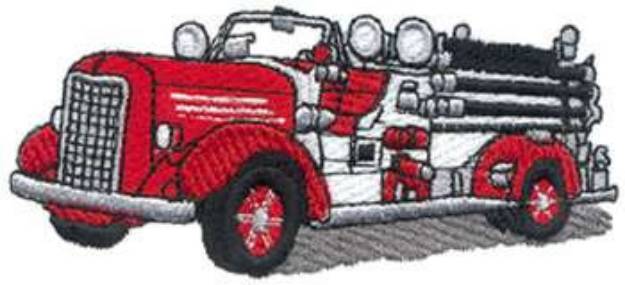 Picture of Old Fire Truck Machine Embroidery Design