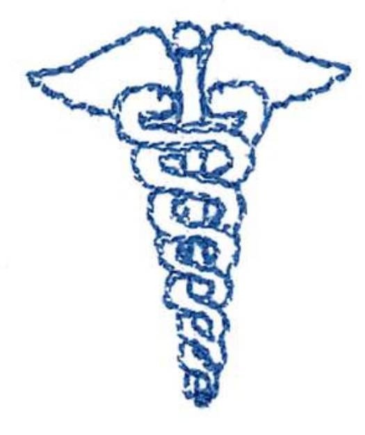 Picture of 1 Inch  Caduceus Outline Machine Embroidery Design