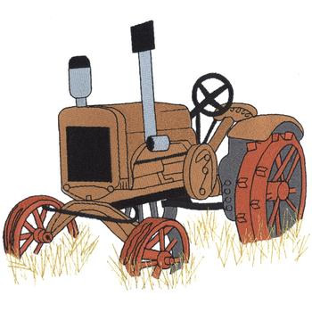 Old Tractor Machine Embroidery Design