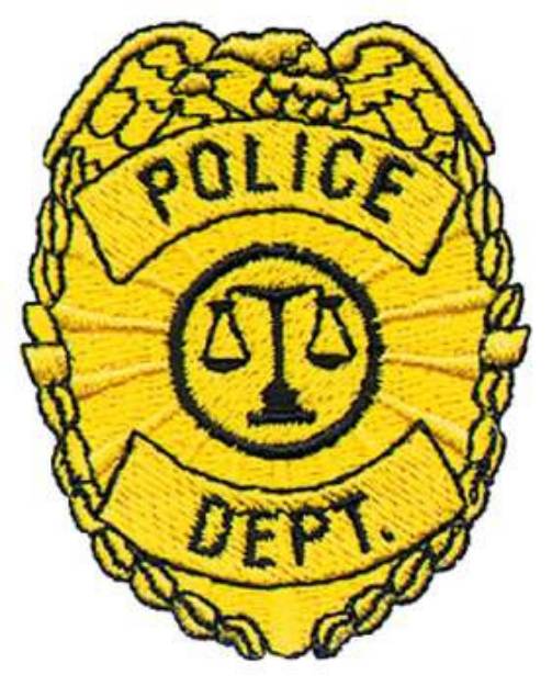 Picture of Police Department Badge Machine Embroidery Design