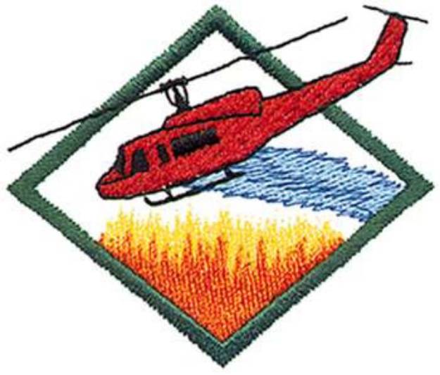 Picture of Fire Helicopter Machine Embroidery Design