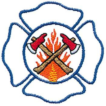 Firefighting Logo Machine Embroidery Design