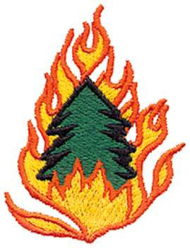 Forest Fire Logo Machine Embroidery Design