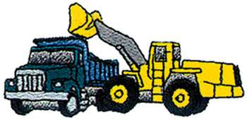 Loader And Dump Truck Machine Embroidery Design