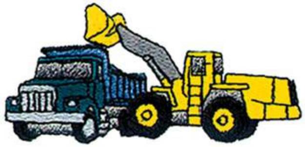 Picture of Loader And Dump Truck Machine Embroidery Design