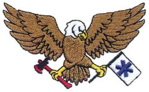 Picture of Eagle With Flag & Axe Machine Embroidery Design