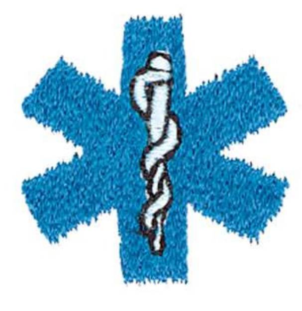 Picture of 1 Inch Star Of Life Machine Embroidery Design
