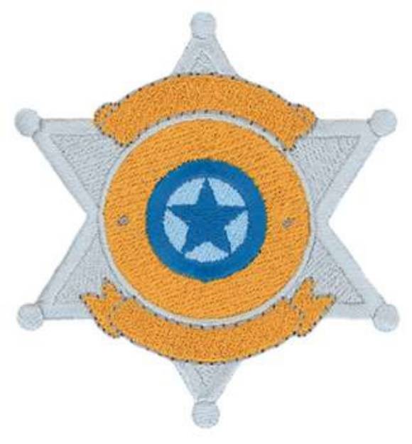 Picture of Six Point Star Badge Machine Embroidery Design