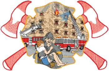 Fire Fire Scene And Axes Machine Embroidery Design