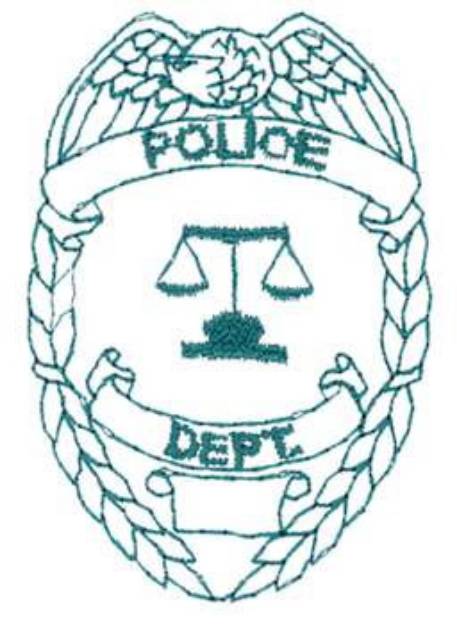 Picture of Police Badge Outline Machine Embroidery Design