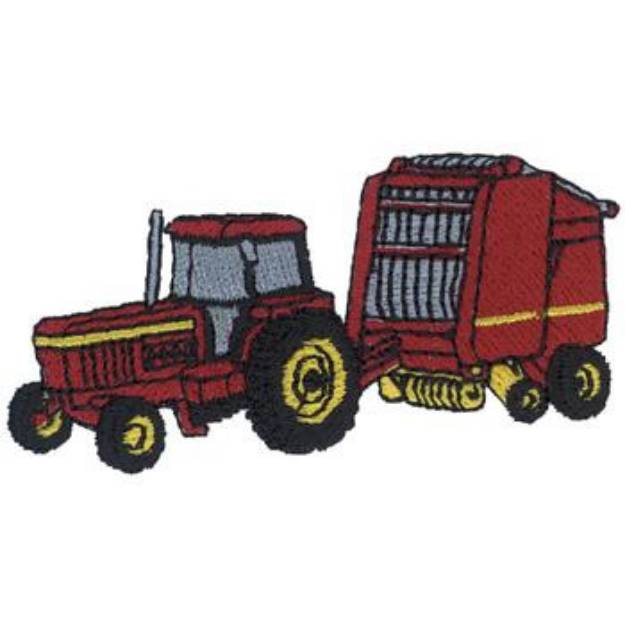 Picture of Tractor & Baler Machine Embroidery Design