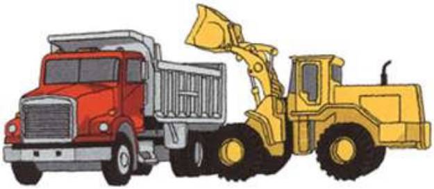 Picture of Lg. Loader W/dump Truck Machine Embroidery Design