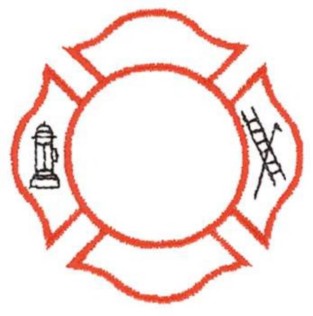 Picture of Fire Logo Outline Machine Embroidery Design