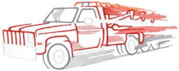 Picture of Tow Truck Outline Machine Embroidery Design