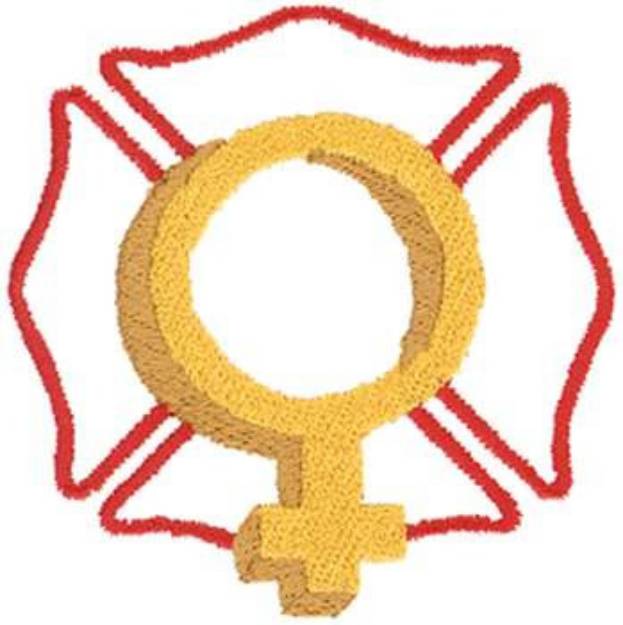 Picture of Female Fire Fighter Machine Embroidery Design