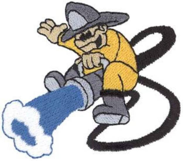Picture of Fireman & Hose Machine Embroidery Design