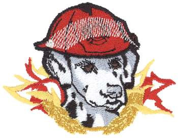 Dalmatian Fire Logo Machine Embroidery Design