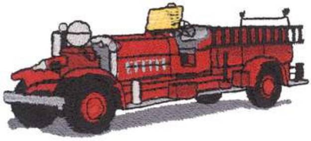 Picture of Antique Fire Truck Machine Embroidery Design