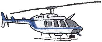 Police Helicopter Machine Embroidery Design