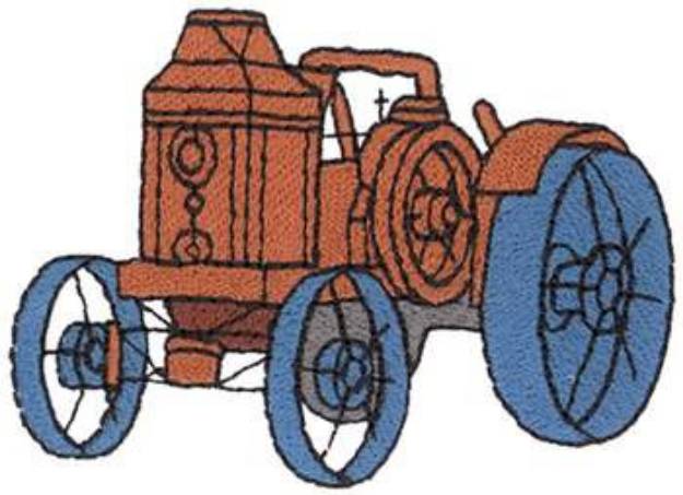 Picture of Antique Steam Tractor Machine Embroidery Design