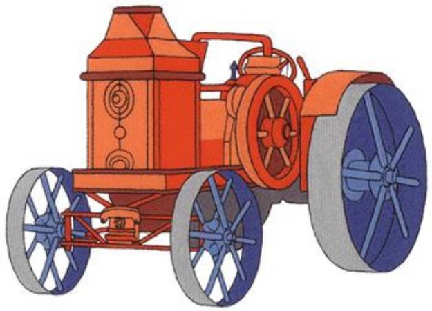 Picture of Antique Steam Tractor Machine Embroidery Design
