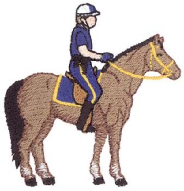 Picture of Mounted Officer Machine Embroidery Design