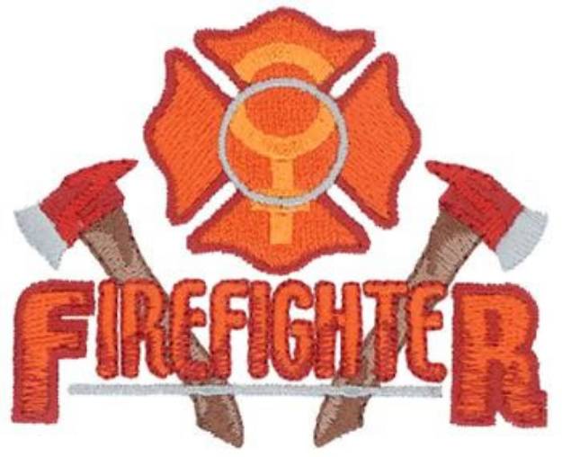Picture of Female Firefighter Machine Embroidery Design