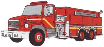 Tandem Axle Fire Truck Machine Embroidery Design