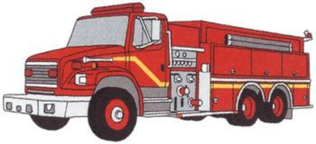 Picture of Tandem Axle Fire Truck Machine Embroidery Design