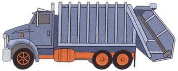 Picture of Garbage Truck Machine Embroidery Design