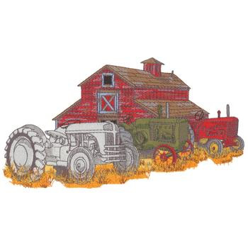 Tractor Collage Machine Embroidery Design