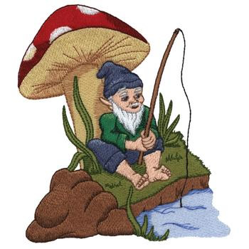 Fisher Gnome Machine Embroidery Design