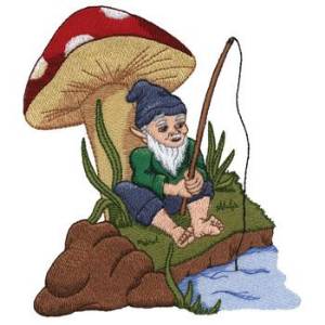 Picture of Fisher Gnome Machine Embroidery Design