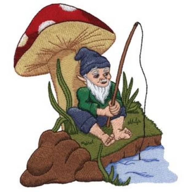 Picture of Fisher Gnome Machine Embroidery Design