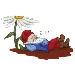 Picture of Snoozing Gnome Machine Embroidery Design