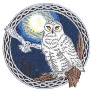 Picture of Snowy Owls Machine Embroidery Design