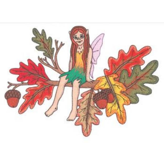 Picture of Fairie On Branch Machine Embroidery Design