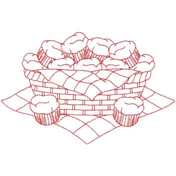 Muffins In Basket Machine Embroidery Design