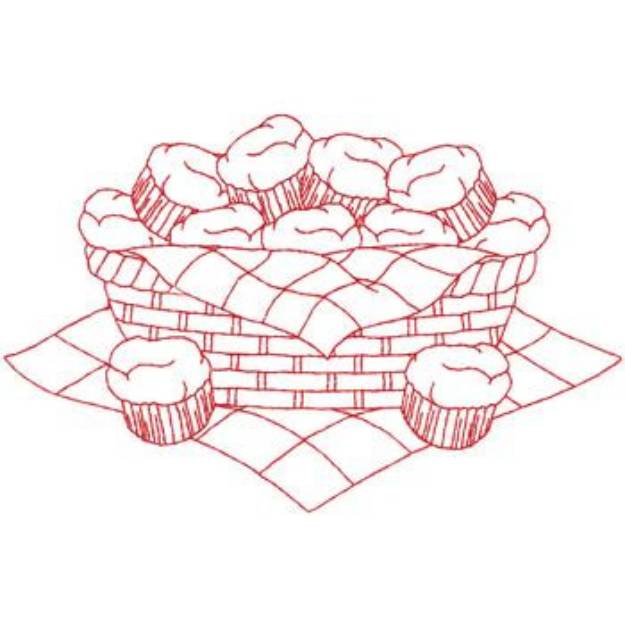 Picture of Muffins In Basket Machine Embroidery Design