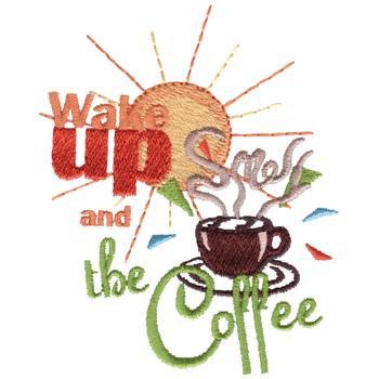 Smell The Coffee Machine Embroidery Design