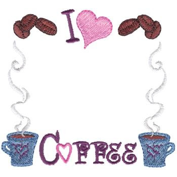 I Love Coffee Machine Embroidery Design