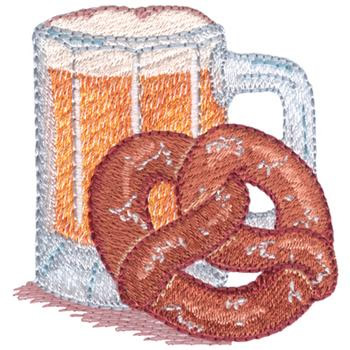 Beer & Pretzel Machine Embroidery Design