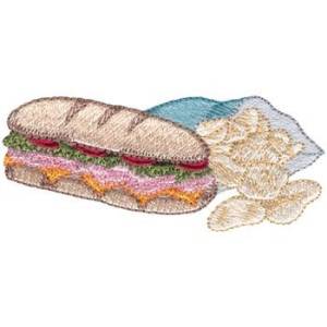 Picture of Sub & Chips Machine Embroidery Design