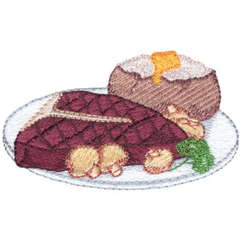 Steak Dinner Machine Embroidery Design