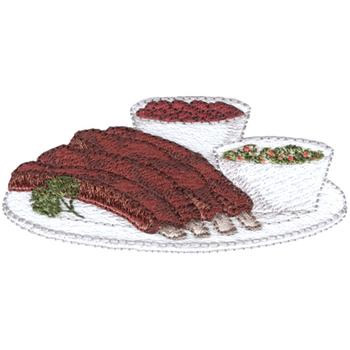 Barbeque Ribs Machine Embroidery Design