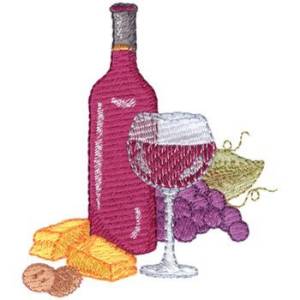 Picture of Wine & Cheese Machine Embroidery Design