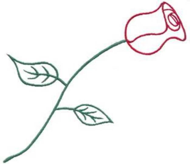 Picture of Tea Rose Outline Machine Embroidery Design