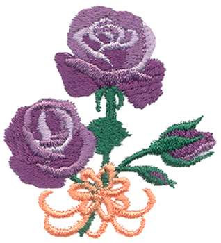 Roses W/ribbons Machine Embroidery Design