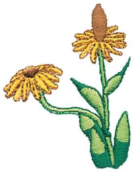Yellow Coneflower Machine Embroidery Design