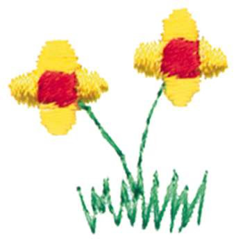 1" Flowers Machine Embroidery Design